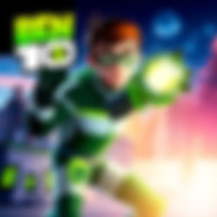 Ben 10 character seen in Fortnite setting, ready for action with his Omnitrix device