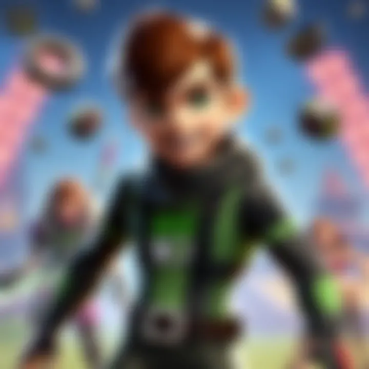 Ben 10 in Fortnite Ben 10 character featured in Fortnite gameplay