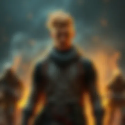 Benard stands confidently in the game with a determined look, surprising other players who are shocked by his presence after a raid.