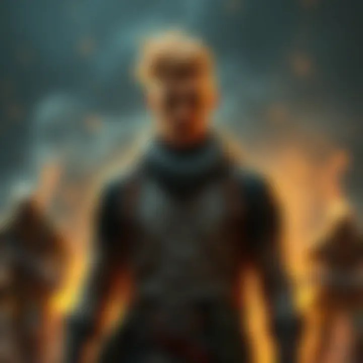Benard stands confidently in the game with a determined look, surprising other players who are shocked by his presence after a raid.