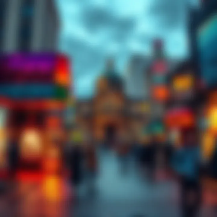 A vibrant scene of people enjoying an immersive urban experience in Berlin, showcasing art, culture, and history in a lively setting.