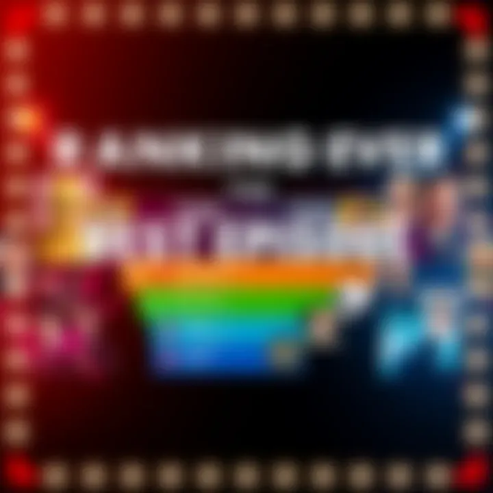 A colorful graphic showing a ranking list of the best episode ever with highlights of key moments.