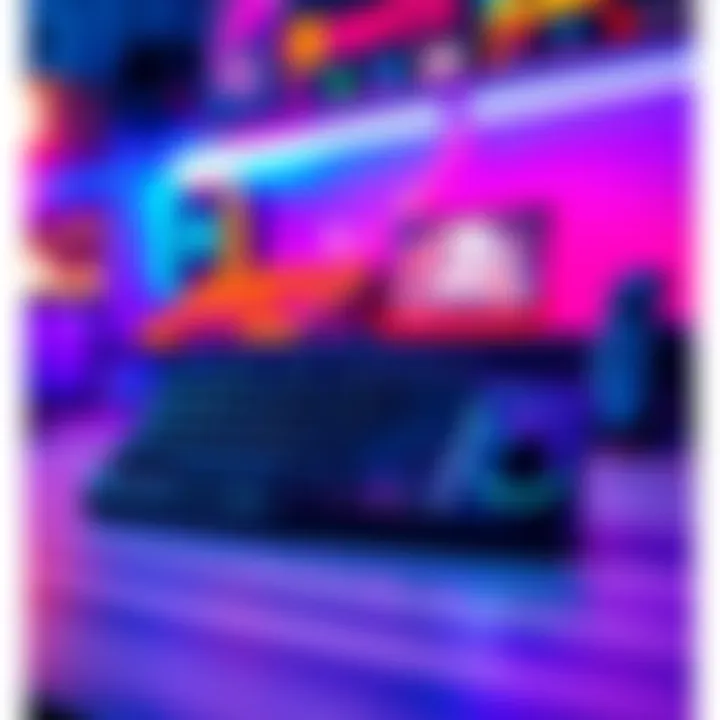 A stylish keyboard setup for Nintendo Switch gamers featuring RGB lighting and ergonomic design