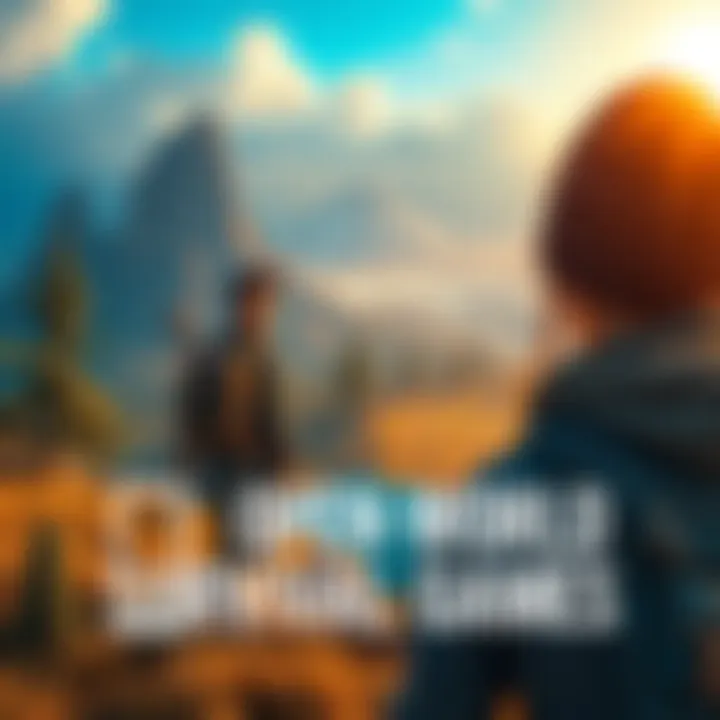 A gamer exploring a vast open world with survival elements, featuring landscapes, resources, and base-building aspects.