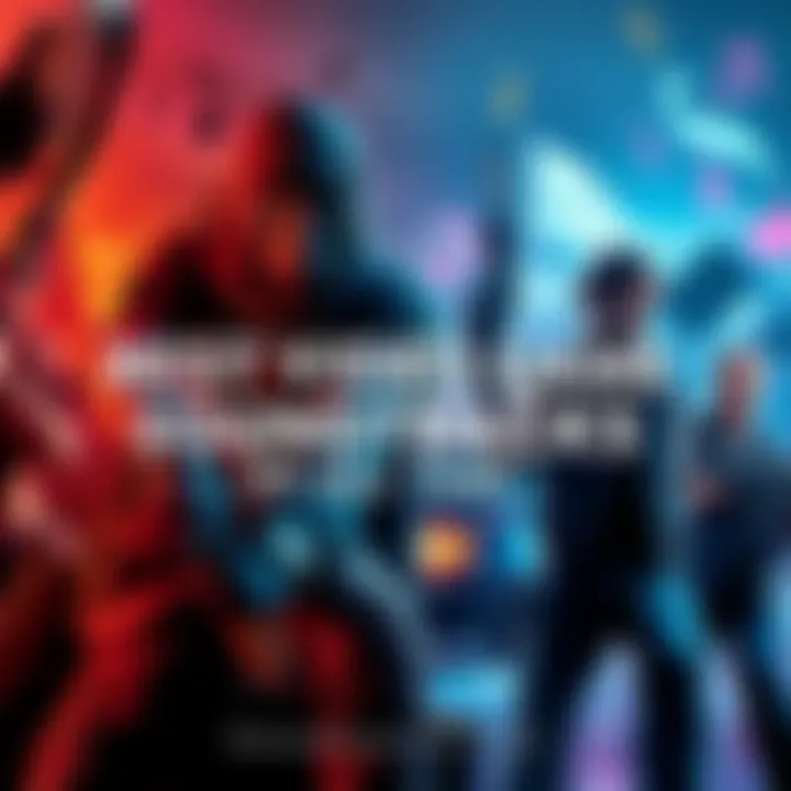 Collage of iconic video game soundtracks from series like Saints Row and GTA with musical notes in the background