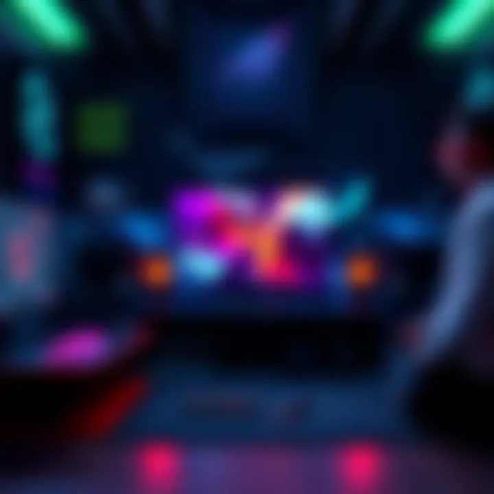 Selection of gaming GPUs priced between €400 and €550, showcased in a modern gaming setup.