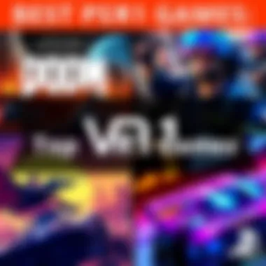 A collage of top PSVR1 games showcasing characters and action scenes from Doom VFR, Astro Bot Rescue Mission, Arizona Sunshine, and Gran Turismo Sport