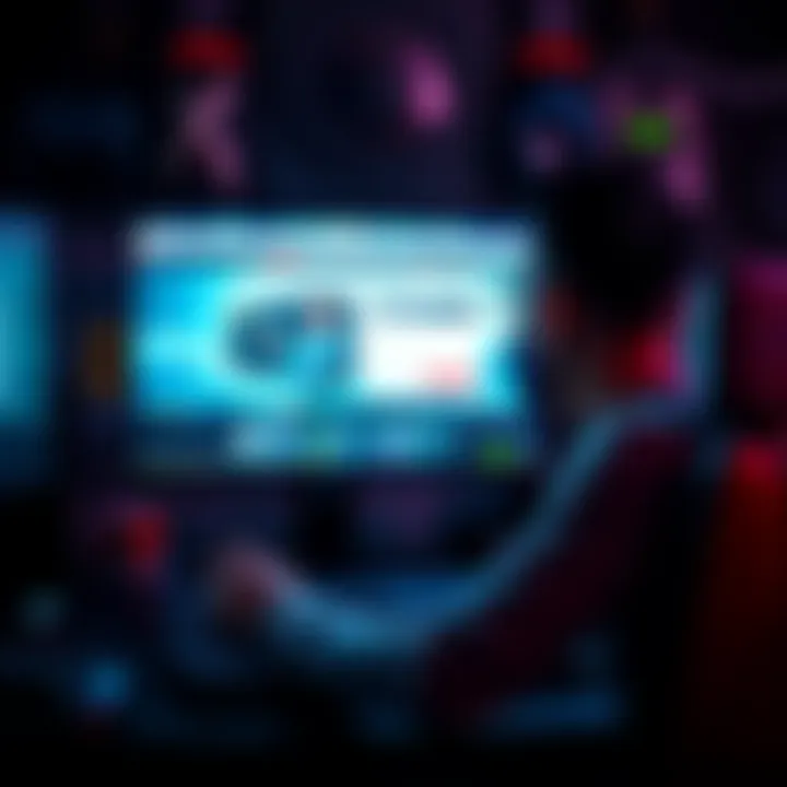 A person looking at a computer screen displaying a BGMI account recovery page with a worried expression, surrounded by gaming accessories.