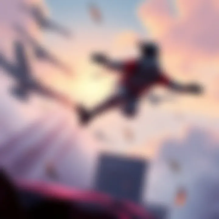 A gamer performing a Bhop jump with a smooth landing, showing dynamic movement and focus on technique