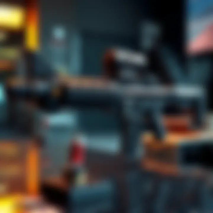 A detailed view of a customized Big Alejandro LMG with attachments, showcasing its powerful build and features.