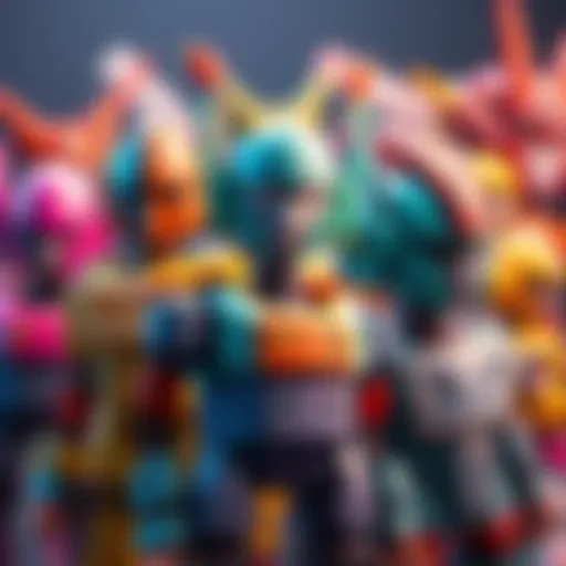 A collection of Big Boy robots showcasing different color variants, emphasizing unique designs and lively colors.