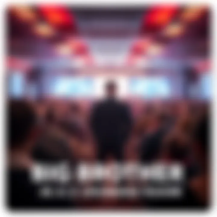 Big Brother Standing Alone Big Brother seen alone in a crowded room, capturing public attention