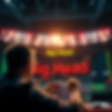 A person analyzing betting charts with the title 'Big Head' displayed prominently, showing excitement and intrigue.