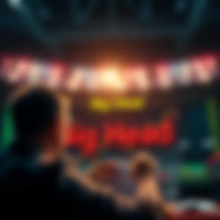A person analyzing betting charts with the title 'Big Head' displayed prominently, showing excitement and intrigue.