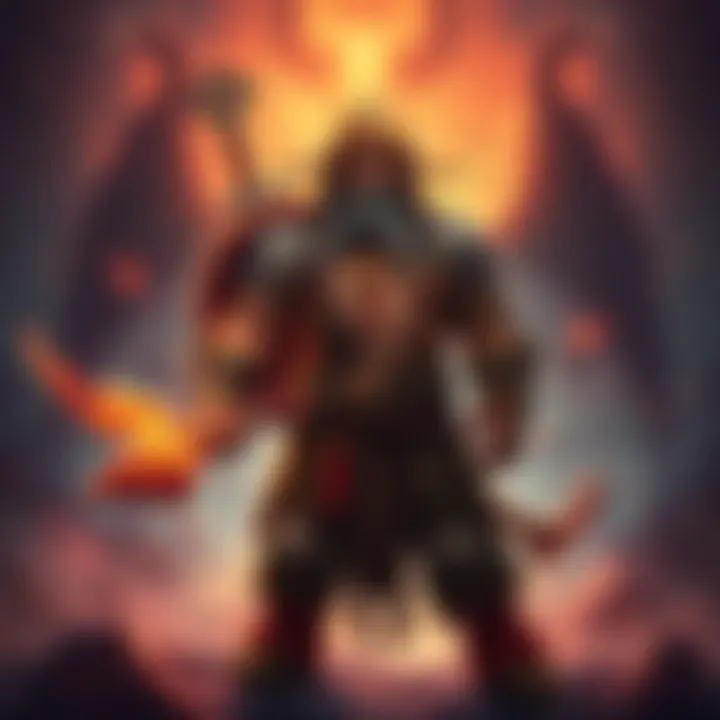 Bigg the Shaman Character Bigg, the Shaman stands confidently, surrounded by mystical energy, ready for battle in a fantasy game.