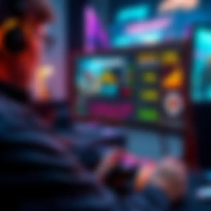 A gamer checking FPS stats on their Bigrat device, with a game on screen and performance metrics displayed