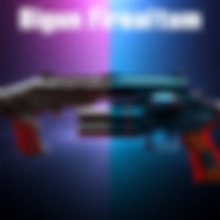 A side-by-side view of the Bigun and Shambler firearms showing their designs and features.