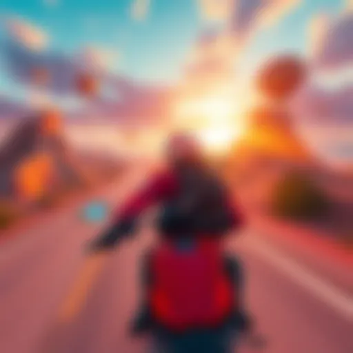 A player riding a bike in a vibrant open-world setting, showcasing engaging gameplay elements.