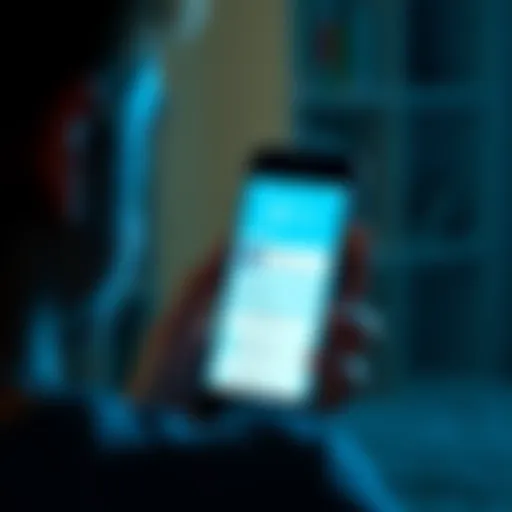 A frustrated person looking at a smartphone displaying the Bing app with a points system on the screen