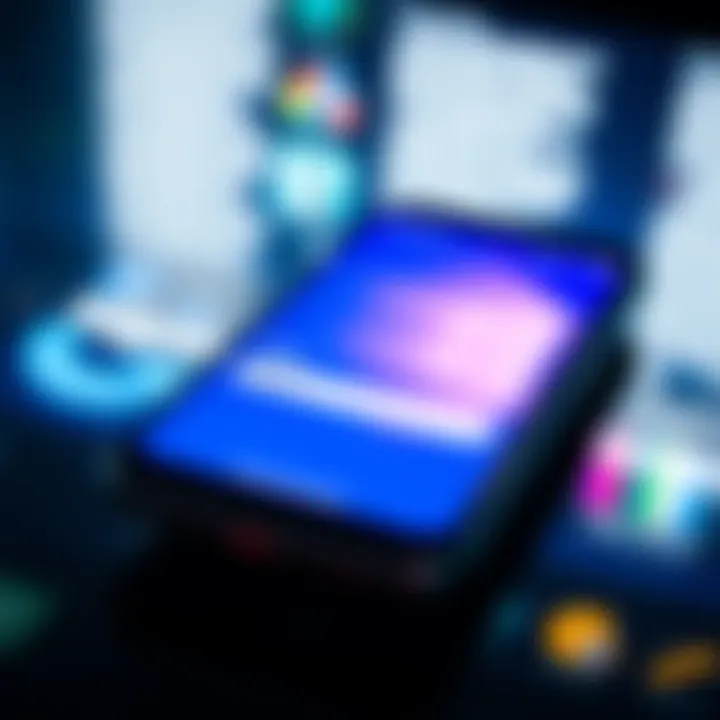 Close-up of a smartphone displaying the Bing app interface without a search option