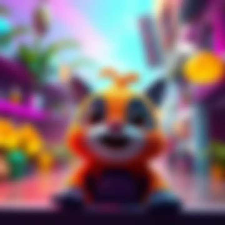 A cute character named Bingus created in Blender, showcasing its adorable features in a vibrant setting.