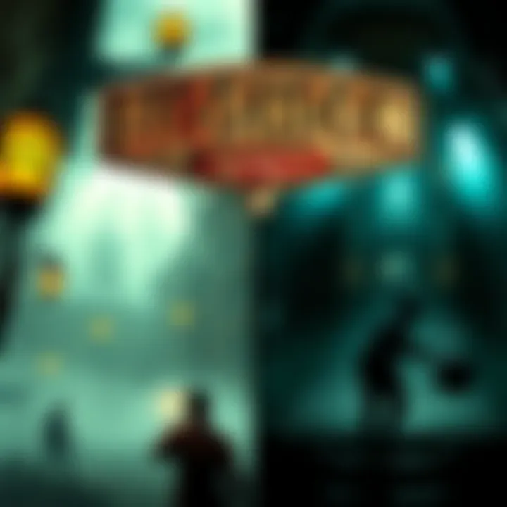 A side-by-side comparison of BioShock Infinite and remastered versions of BioShock 1 and 2, showcasing gameplay scenes from each game.