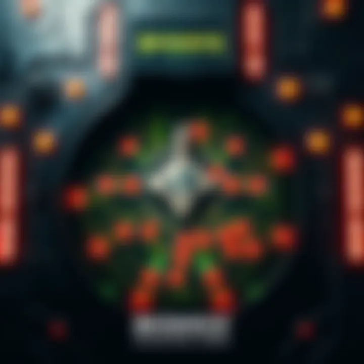 An overview of the hacking grid in Bioshock 1 with connections and pathways highlighted