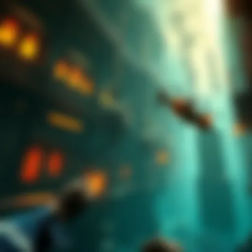 A screenshot showing intense gameplay action from BioShock 1 and 2, featuring the underwater city of Rapture, with a character exploring and enemies approaching.