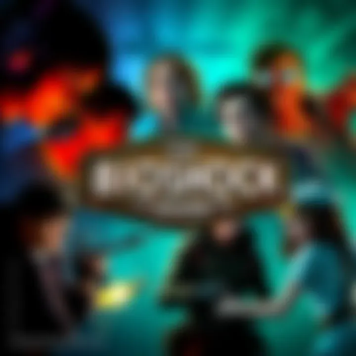 Collage of fan-favorite side characters from Bioshock games, showcasing diverse personalities and styles, engaging with each other.