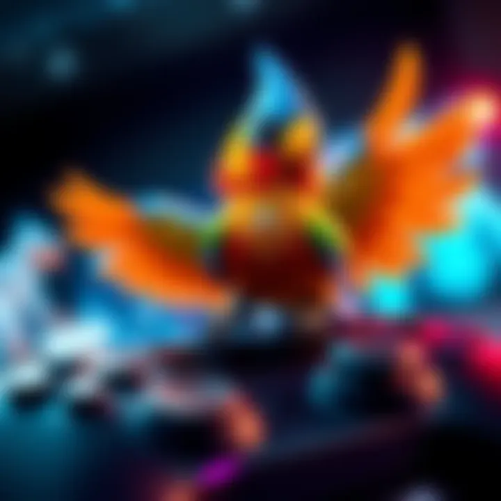 A colorful bird character with vibrant feathers, representing the characters PC gamers want back, perched on a gaming controller