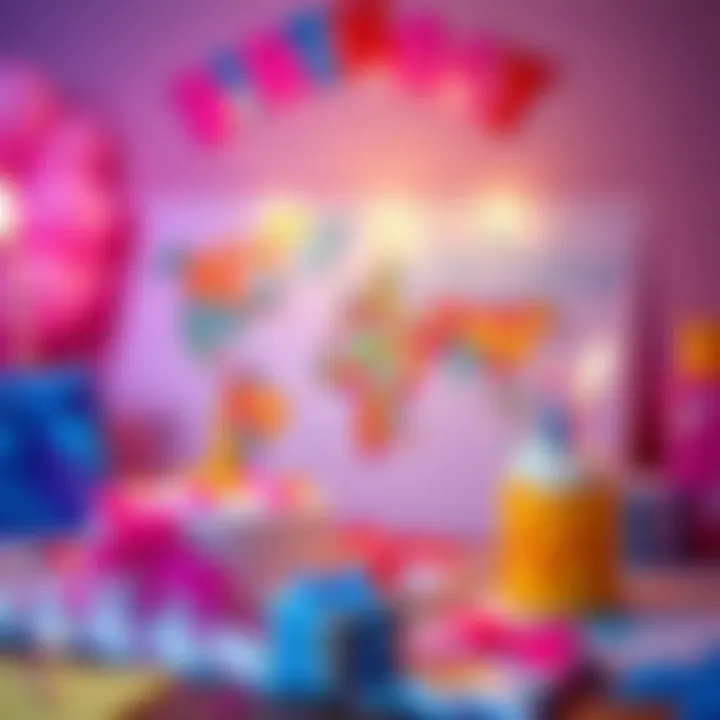 Birthday Map Celebration A colorful birthday map created by a friend to celebrate a special occasion, surrounded by birthday decorations.