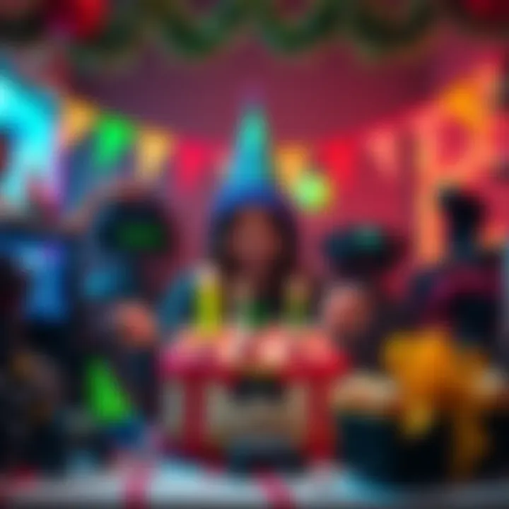 A gamer celebrating their birthday with Xbox Rewards, surrounded by gaming gear and festive decorations.
