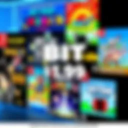 Display of Bit Trip game covers available for $1.99 each on the eShop, featuring colorful graphics and Nintendo Switch branding.