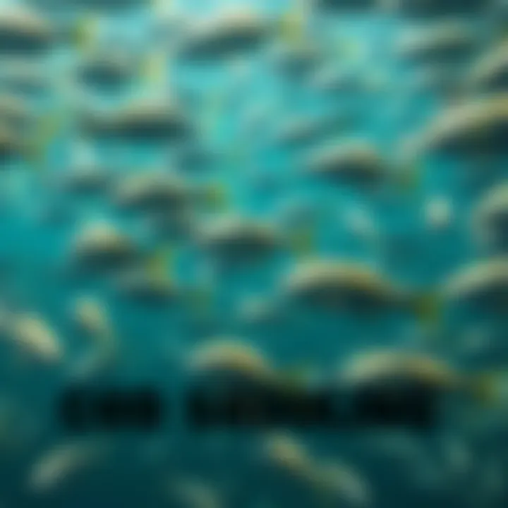 Bizarre Cod Schooling A large school of cod swimming in unusual patterns, causing curiosity among onlookers.