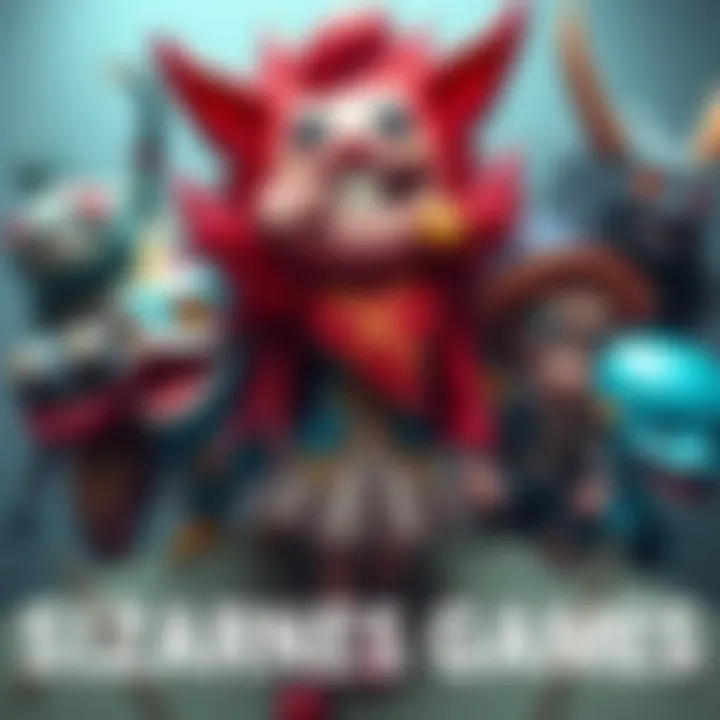 Bizarre Japanese Game Characters A collage of quirky characters from unconventional Japanese games, showcasing surreal designs and colors.