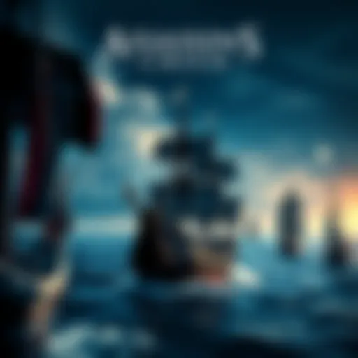 Artwork depicting the Black Flag remake with ships and an ocean backdrop, highlighting the Assassin's Creed theme.