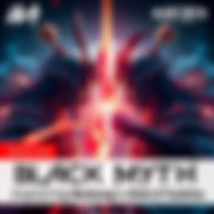 Black Myth Wukong and Ghost of Tsushima Comparison A split image showing characters from Black Myth: Wukong and Ghost of Tsushima facing each other in a vibrant gaming world