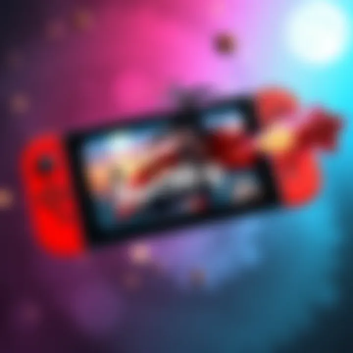 A stunning graphic showing Black Myth Wukong gameplay on a Switch 2 console with vibrant colors and action scenes.