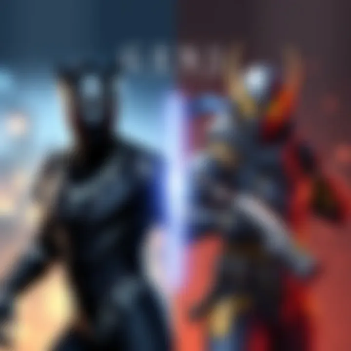A graphic showing Black Panther from Marvel and Genji from Overwatch, highlighting their gameplay styles and abilities.