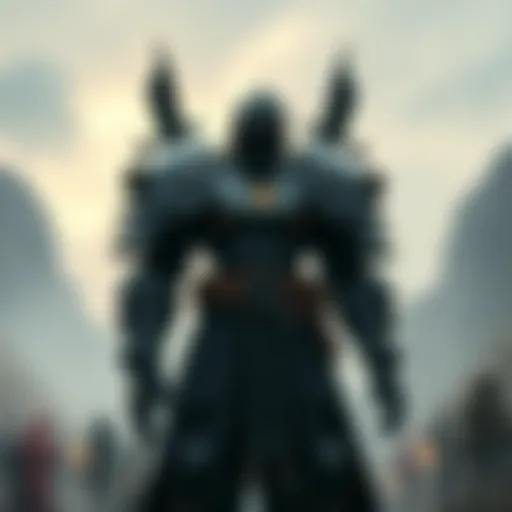 A stylish outfit inspired by the Black Templar Titan from Warhammer 40k, featuring bold armor-like elements and a striking design.