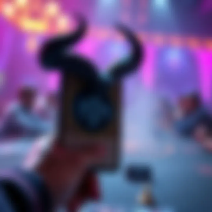 A close-up of the Blackhorn card being played in a competitive game setting, showcasing its unique design and effects.