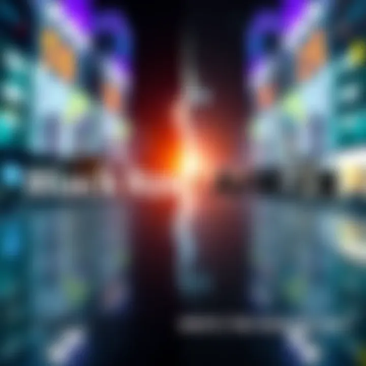 A split image showing BlackRock's logo on one side and Arasaka's logo on the other, representing their societal impact debate.