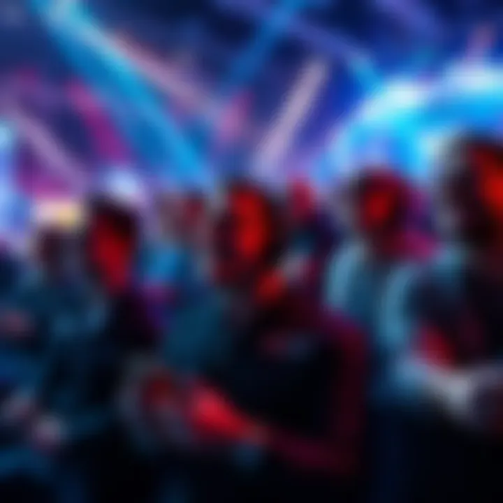 Fans eagerly waiting for announcements at a gaming event, showcasing excitement for the new Blade game from Arcane.
