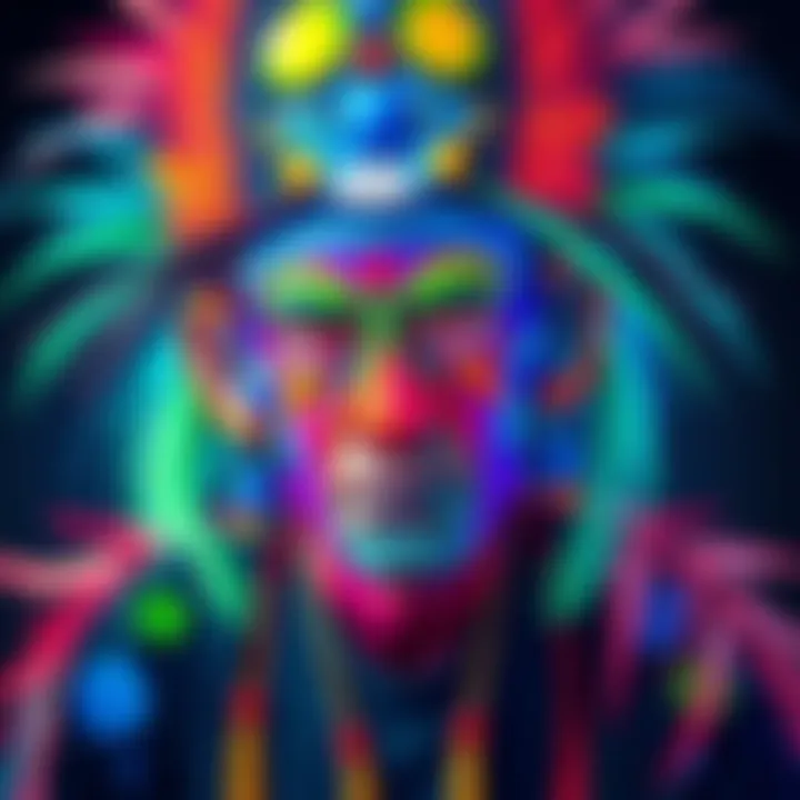 Vibrant artwork showing Blangonga Gijinka with unique colors and shapes
