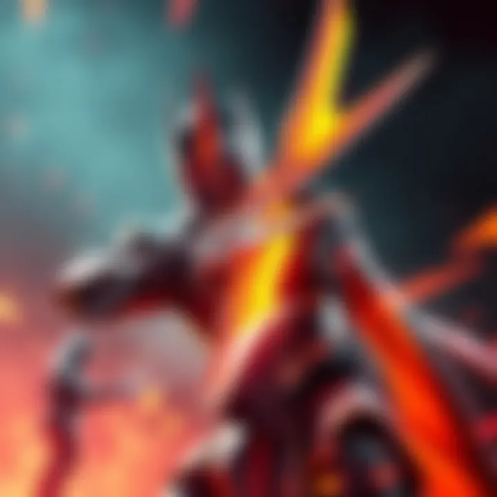 A character wielding the Blasphemous Blade, showcasing its powerful design and bright colors against a dramatic background