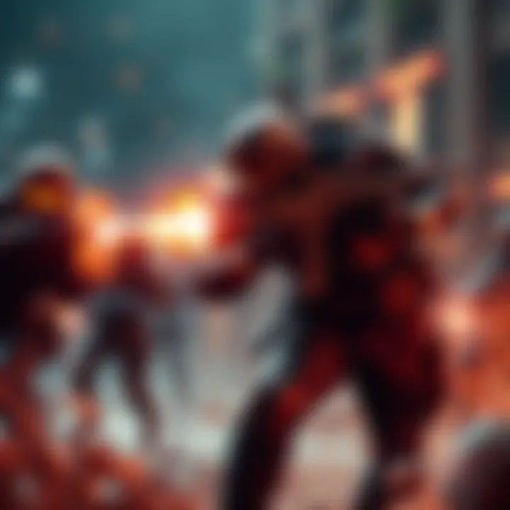 Blazcowicz, a soldier in The New Order, taking on enemies in a dramatic scene, showcasing intense gameplay and action.