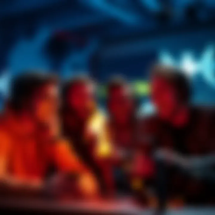 A group of friends laughing and reacting in shock during an online gaming session after a blaze grenade blunder.