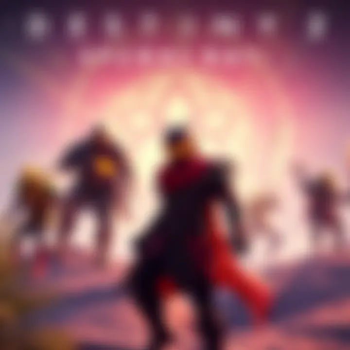 A vibrant scene from a Blender animation featuring characters and elements inspired by Destiny 2, showcasing action and fantasy elements.