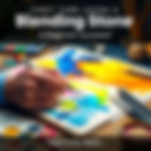 First Time Using a Blending Stone A beginner artist using a blending stone on paper, showcasing their colorful artwork in progress, with paint and tools nearby.