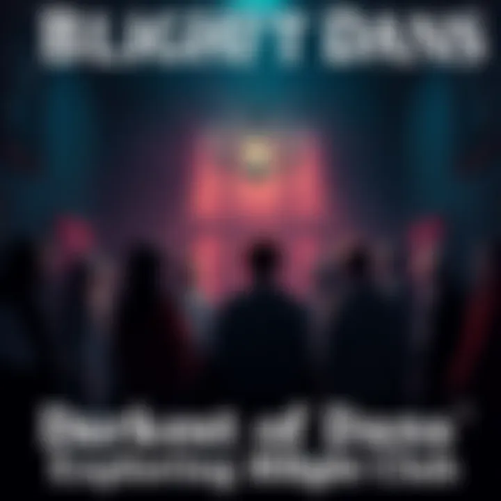 A group of people in a dimly lit room, engaged in deep conversations, revealing secrets and hidden aspects of the Blight Club.